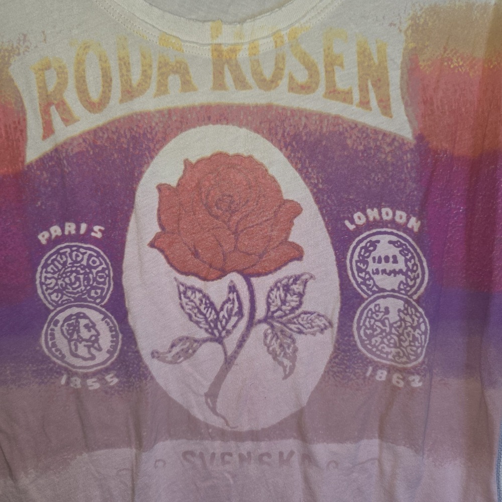 Free People We The Free Roda Rosen Graphic Tee Women's Medium Pink Ombre Rose - Picture 2 of 7